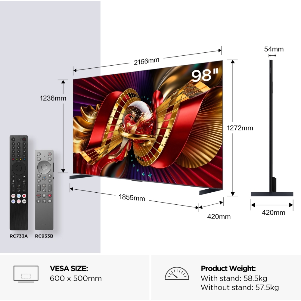 TCL 98C8L-UK 98" Television