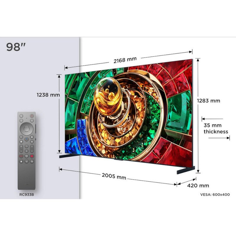 TCL 98RM9L-UK 98" Smart Television, 4K Ultra HD