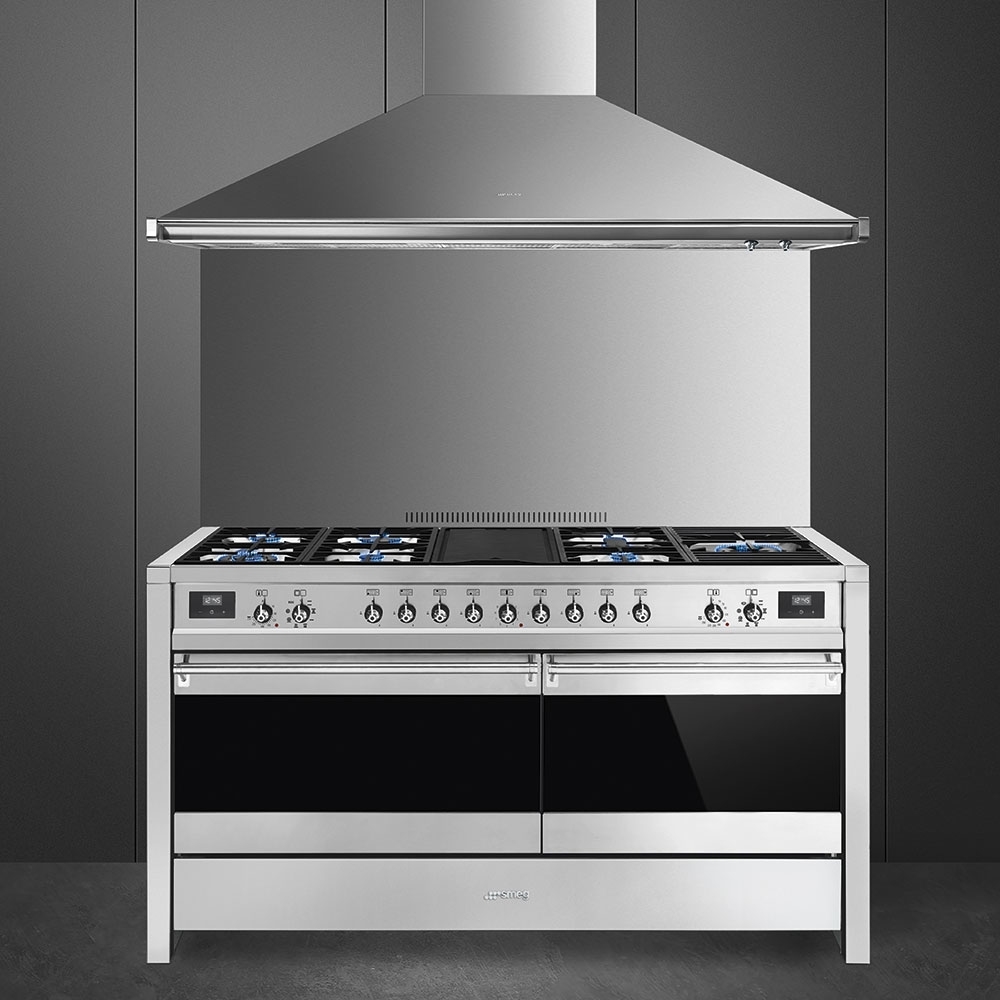 Smeg A5-81 Opera 120cm+ Dual Fuel Range Cooker, Stainless Steel, A Rated