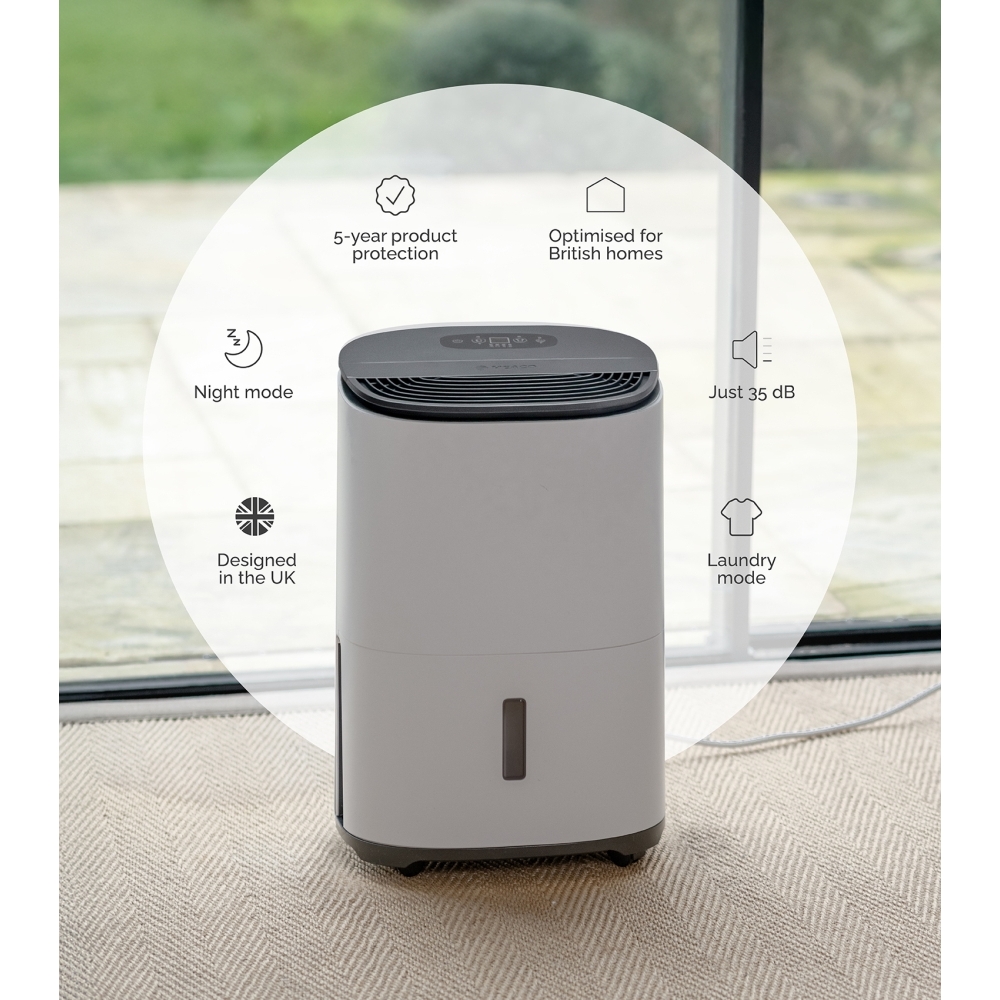 Meaco ARETEONE10L Dry Arete One 10l Dehumidifier & Air Purifier - White and Charcoal Black