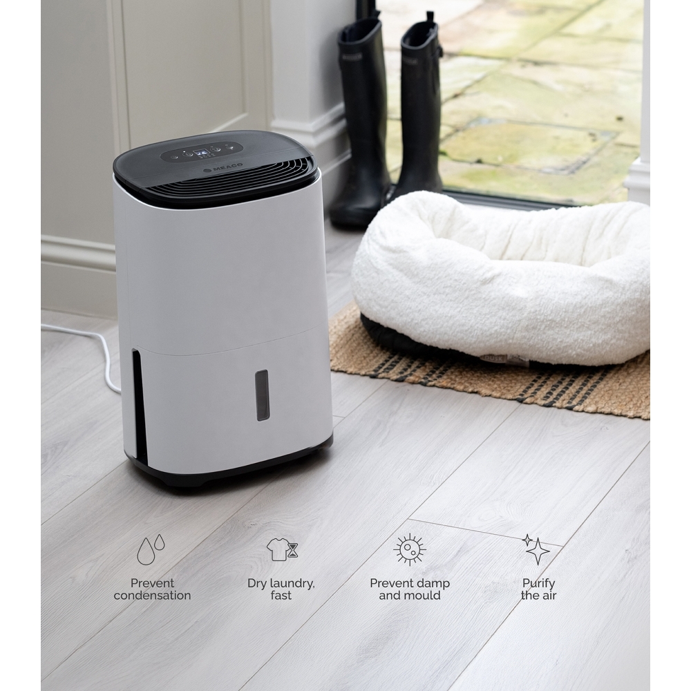 Meaco ARETEONE10L Dry Arete One 10l Dehumidifier & Air Purifier - White and Charcoal Black