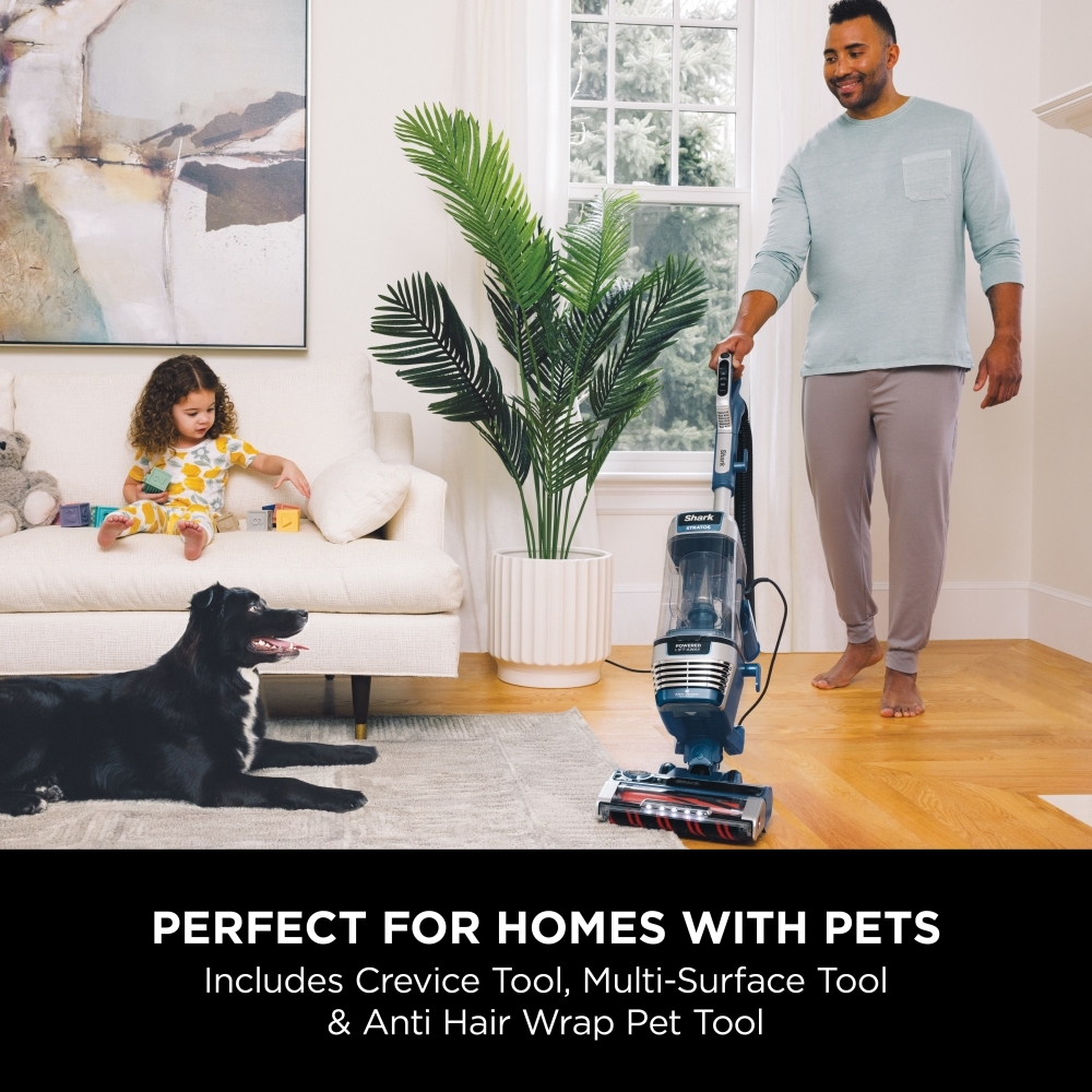 Shark AZ3000UKT Stratos Pet Pro Anti Hair Wrap Plus Anti-Odour XL Upright Vacuum Cleaner, Blue