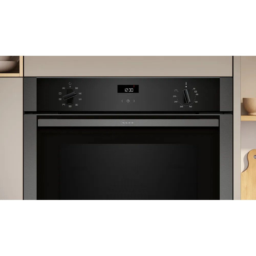 Neff B1ACE4AG3B N50 Built-In Electric Single Oven, Graphite Grey, A+ Rated
