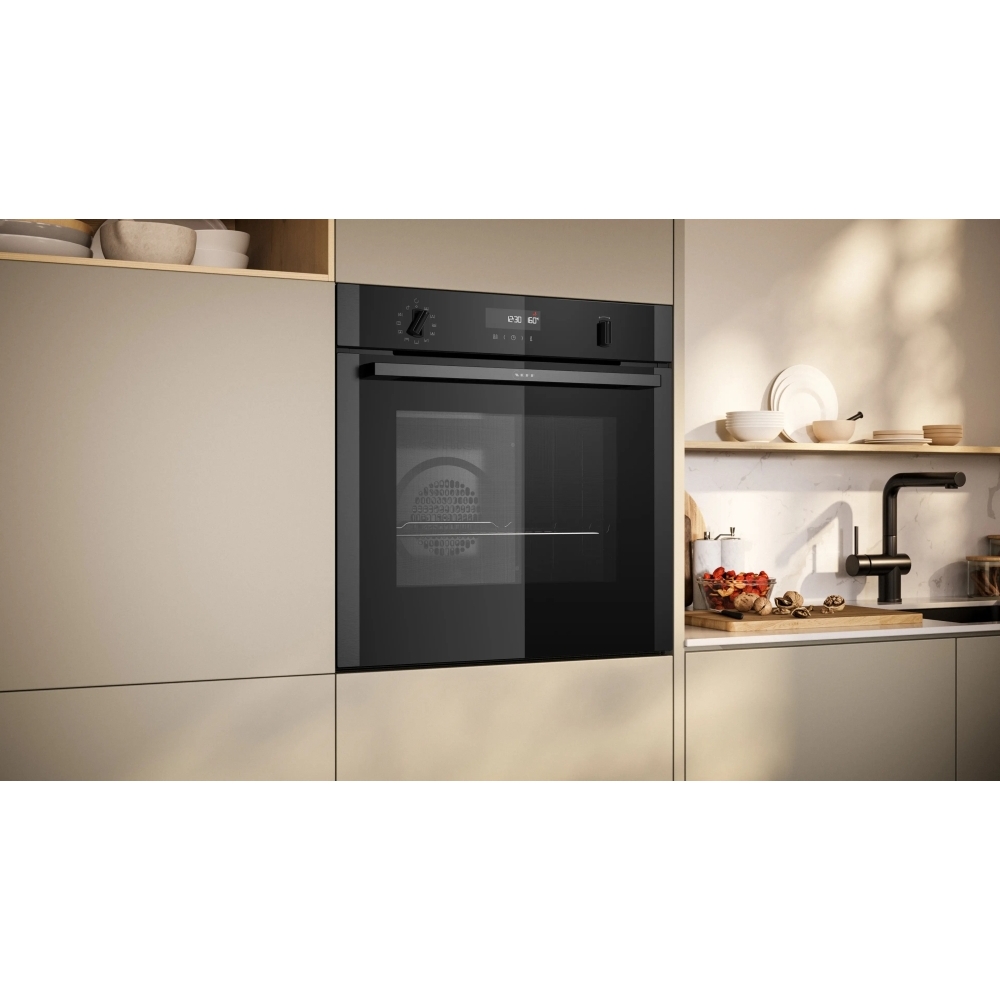 Neff B2ACH7AG7B N50 Built-In Electric Single Oven, Graphite Grey with Pyrolytic Cleaning, A+ Rated