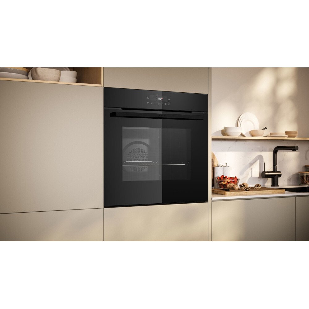 Neff B2CCJ7AK0B N30 Built-In Electric Single Oven with Pyrolytic Cleaning, Black, A+ Rated