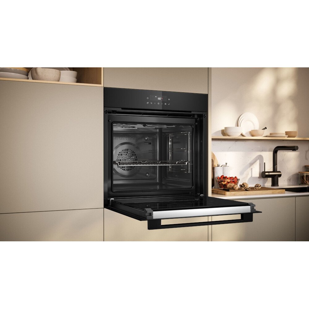 Neff B2CCJ7AK0B N30 Built-In Electric Single Oven with Pyrolytic Cleaning, Black, A+ Rated