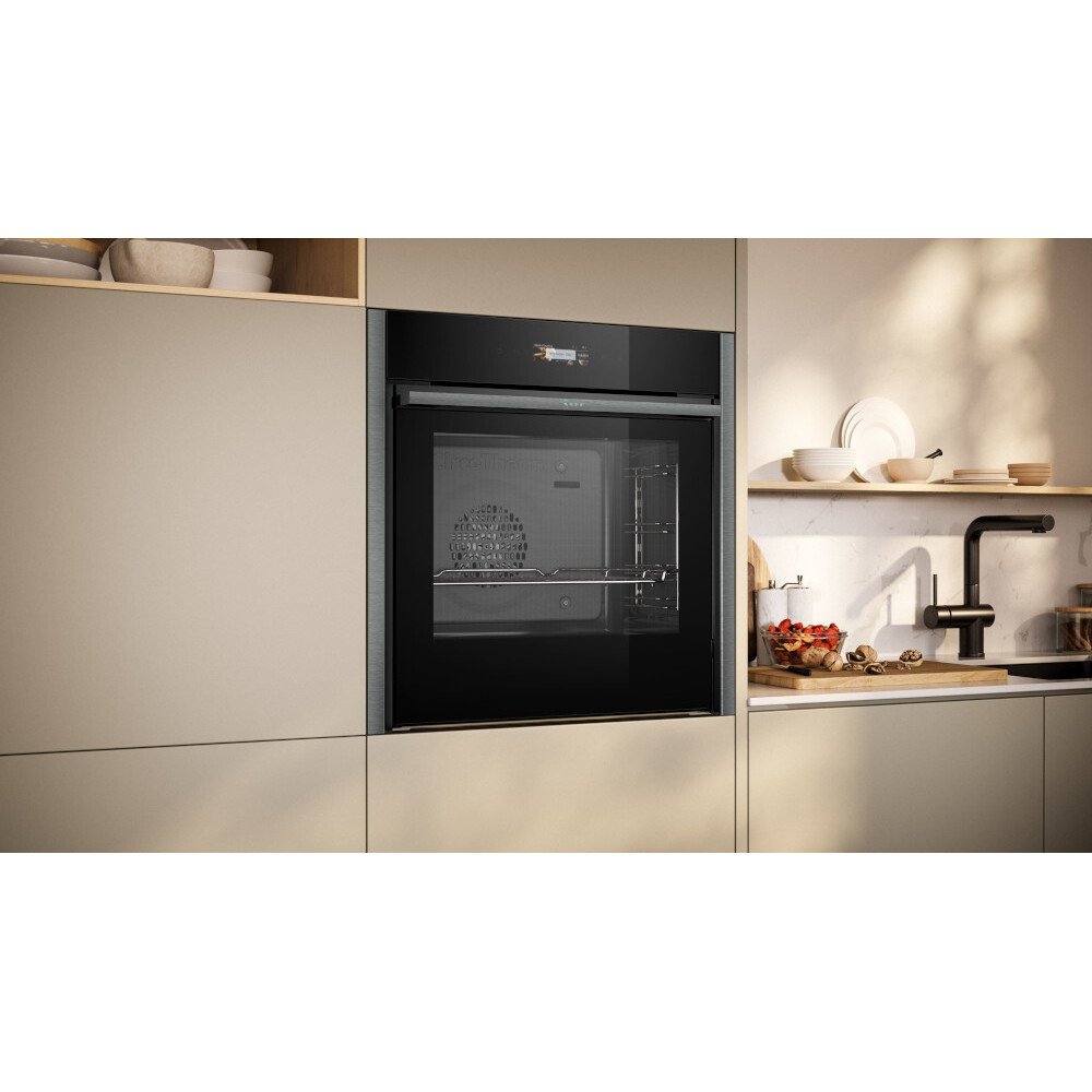 Neff B54CR31G0B N70 Slide and Hide BuiltIn Electric Single Oven, Grey