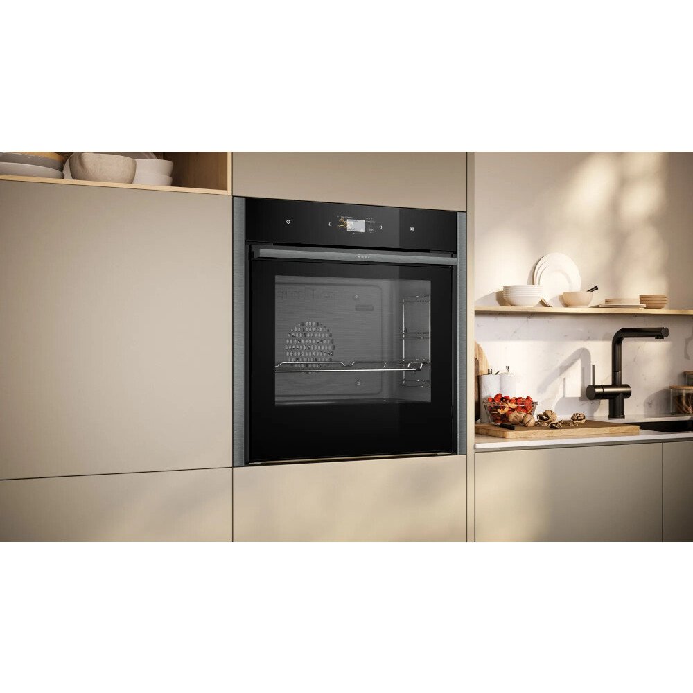 Neff B64CS51G0B N90 Slide and Hide Built-In Electric Single Oven, Graphite Grey, A+ Rated