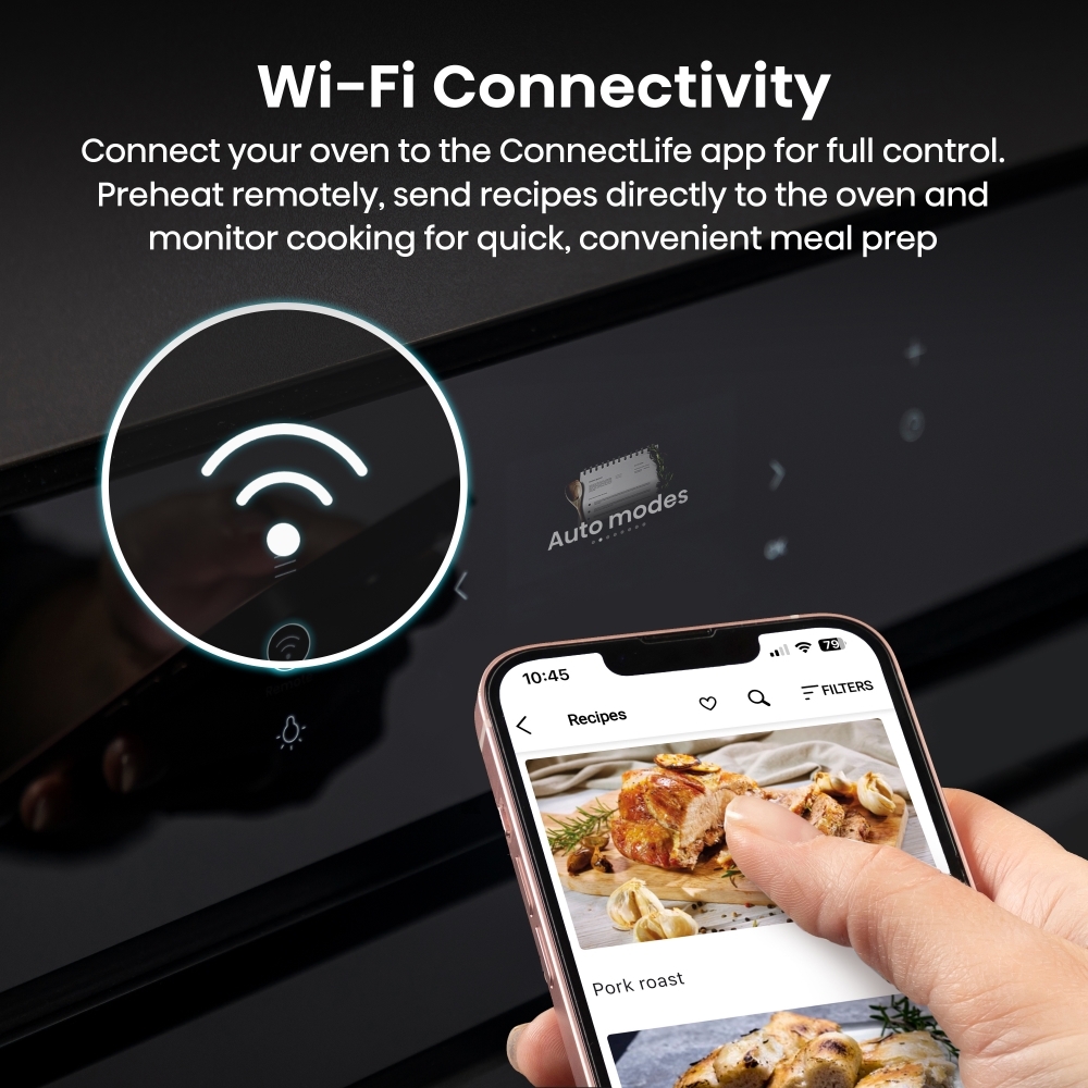 Hisense BAS6PH8BUKWF Built-In Electric Single Oven with Pyrolytic Cleaning, Black, A+ Rated