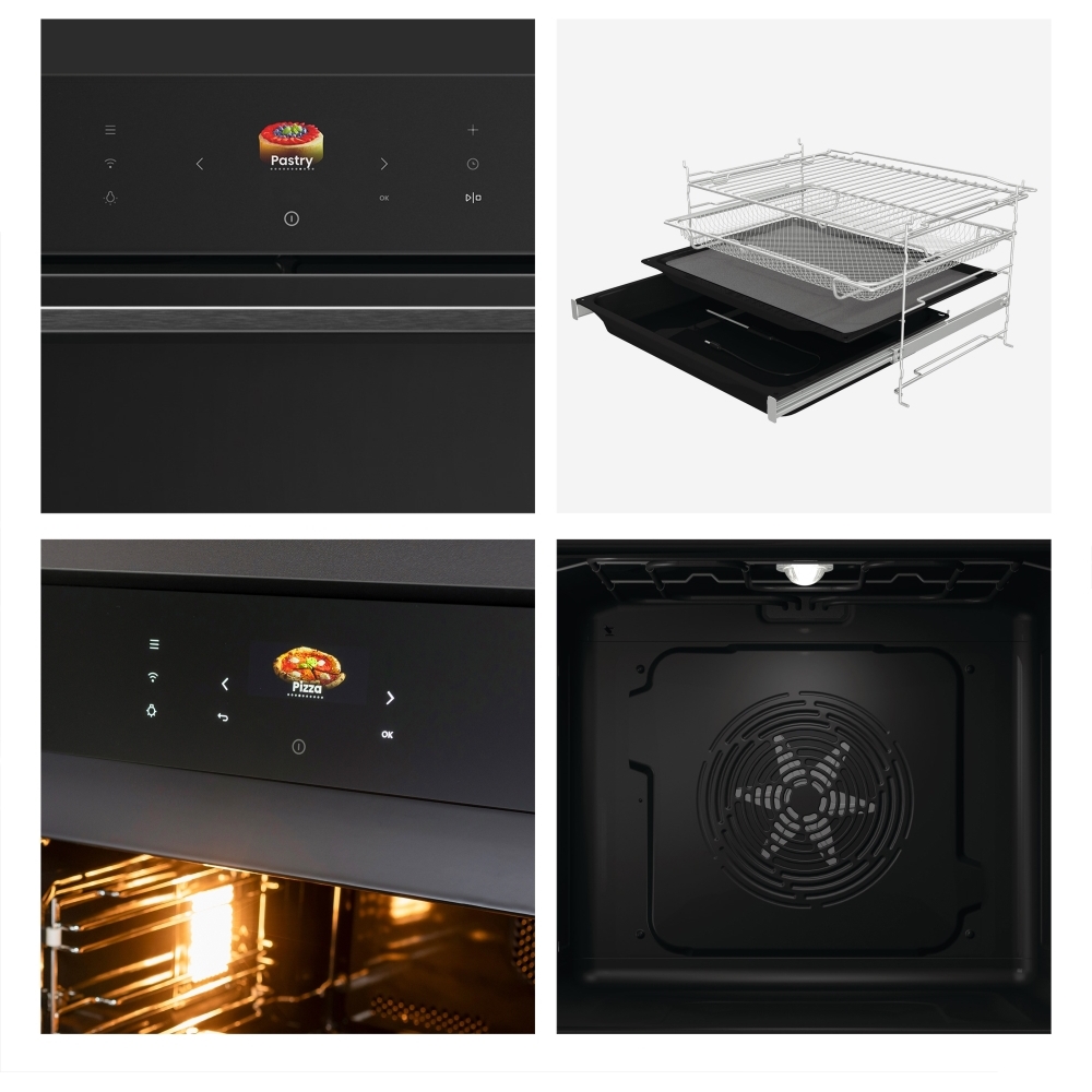Hisense BAS6PH8BUKWF Built-In Electric Single Oven with Pyrolytic Cleaning, Black, A+ Rated