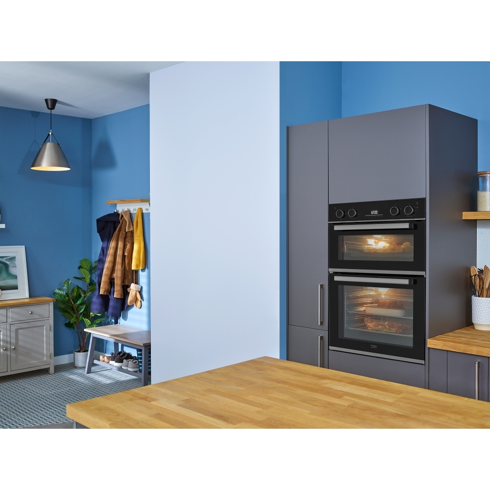 Beko BBXDF25300X Built-In Electric Double Oven, Stainless Steel, A Rated