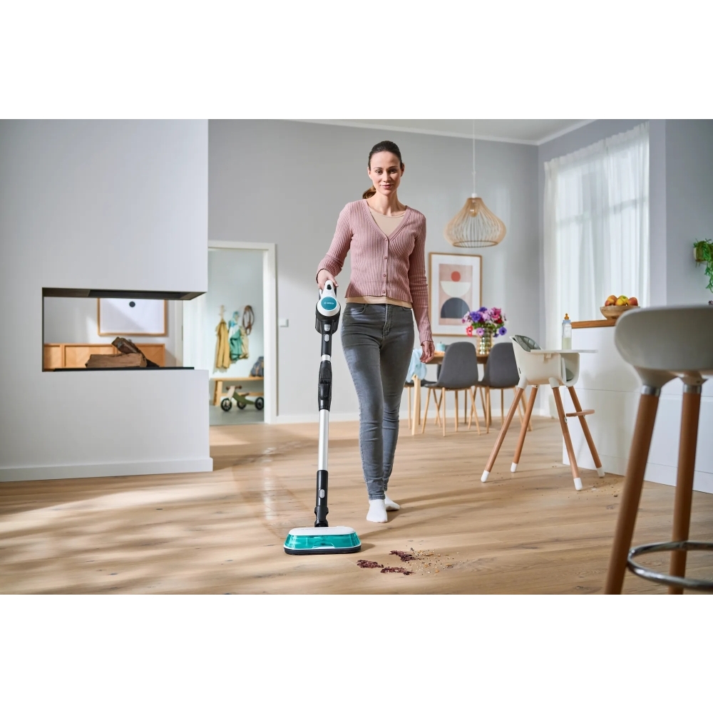 Bosch BCS71HYGGB Cordless 2 in 1 Vacuum and Mop Unlimited 7 Aqua, White