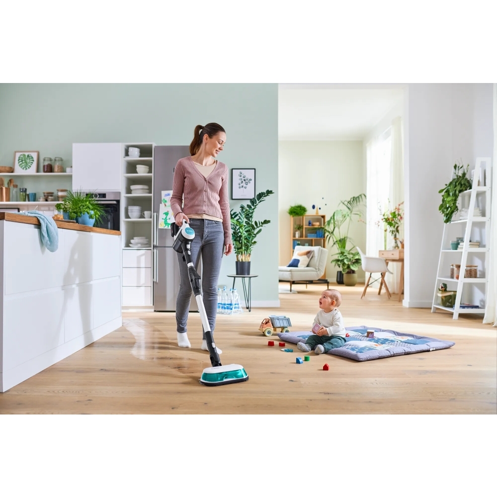 Bosch BCS71HYGGB Cordless 2 in 1 Vacuum and Mop Unlimited 7 Aqua, White