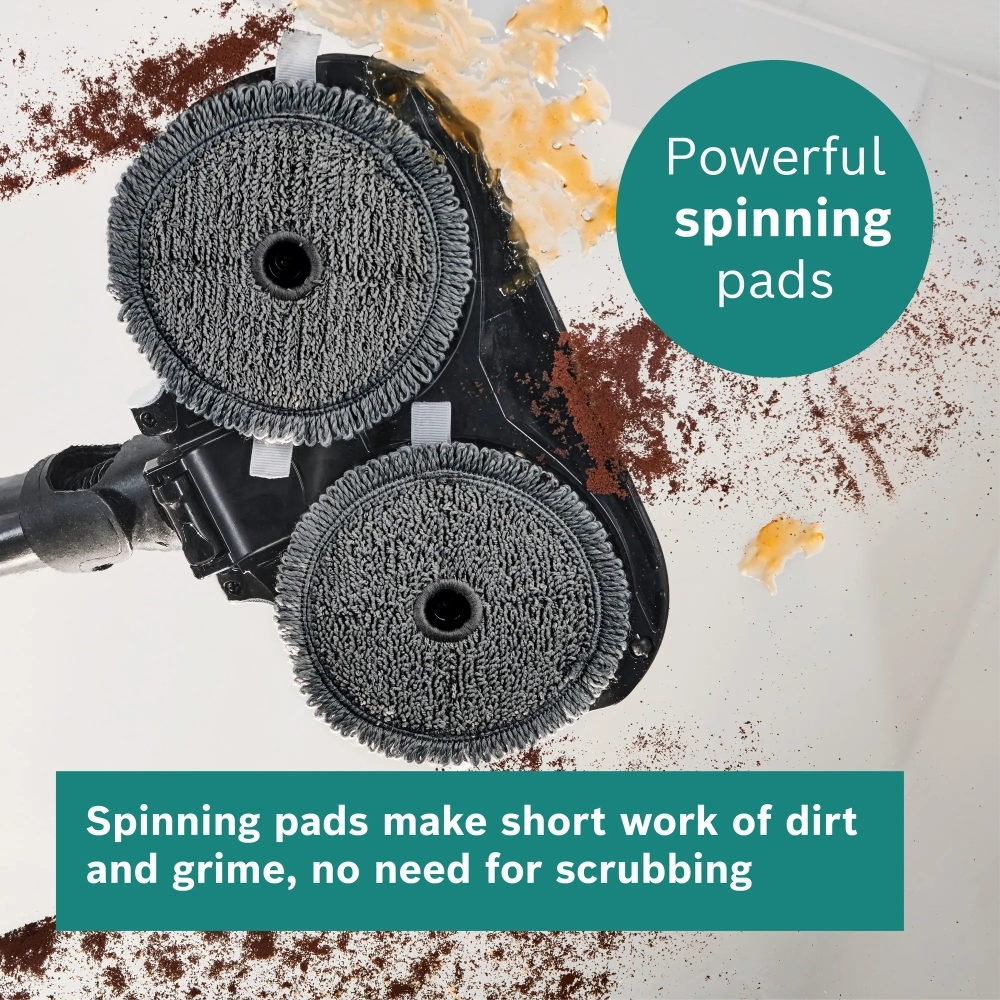 Bosch BCS71HYGGB Cordless 2 in 1 Vacuum and Mop Unlimited 7 Aqua, White