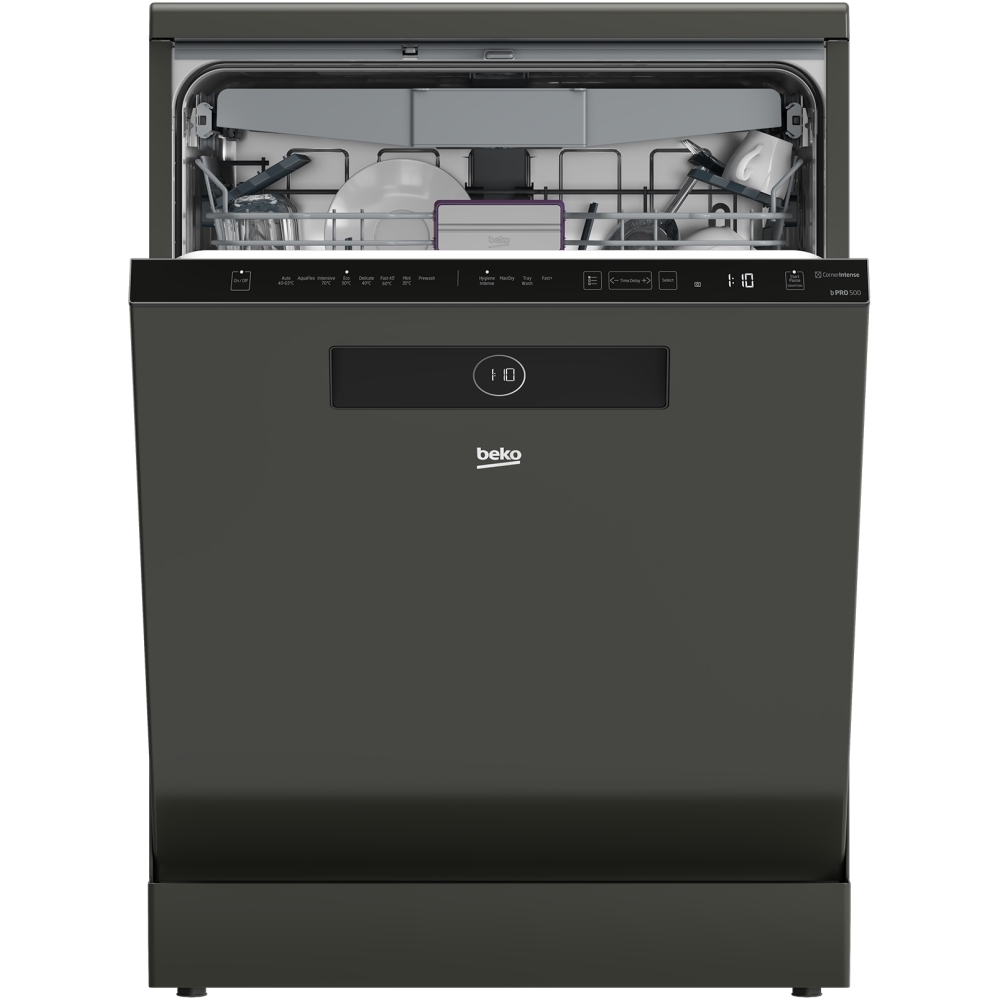 Beko BDEN38640FG Dishwasher, 16 Place Settings, Grey, C Rated