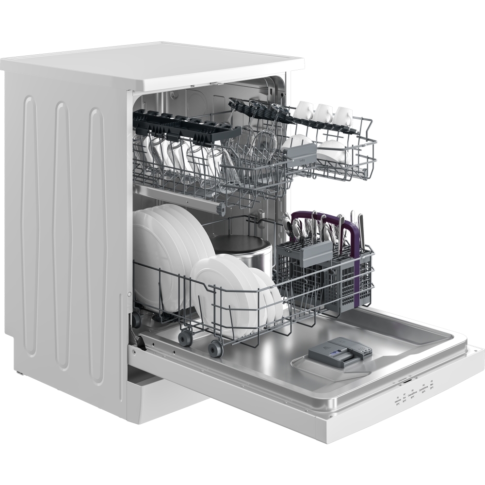 Beko BDFN15430W Dishwasher, 14 Place Settings, White, D Rated