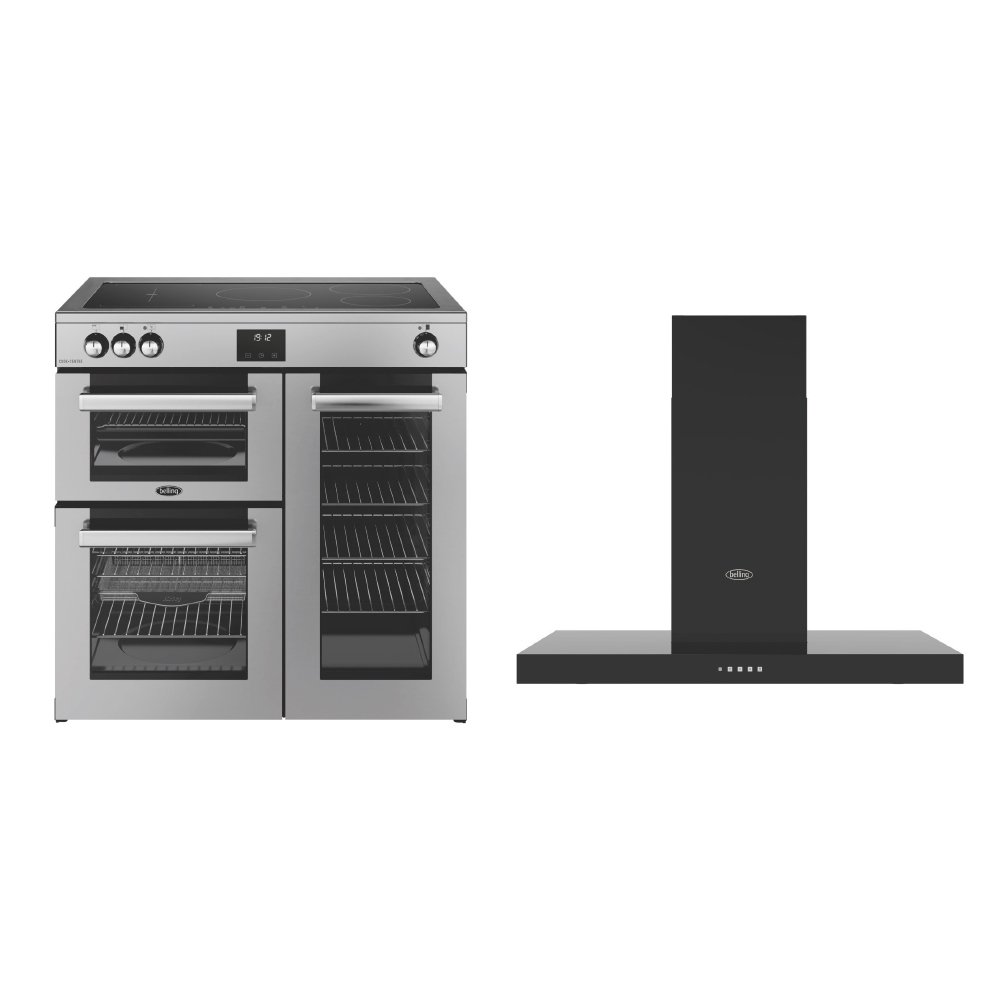 Belling Cookcentre Induction Range Cooker & Hood Pack