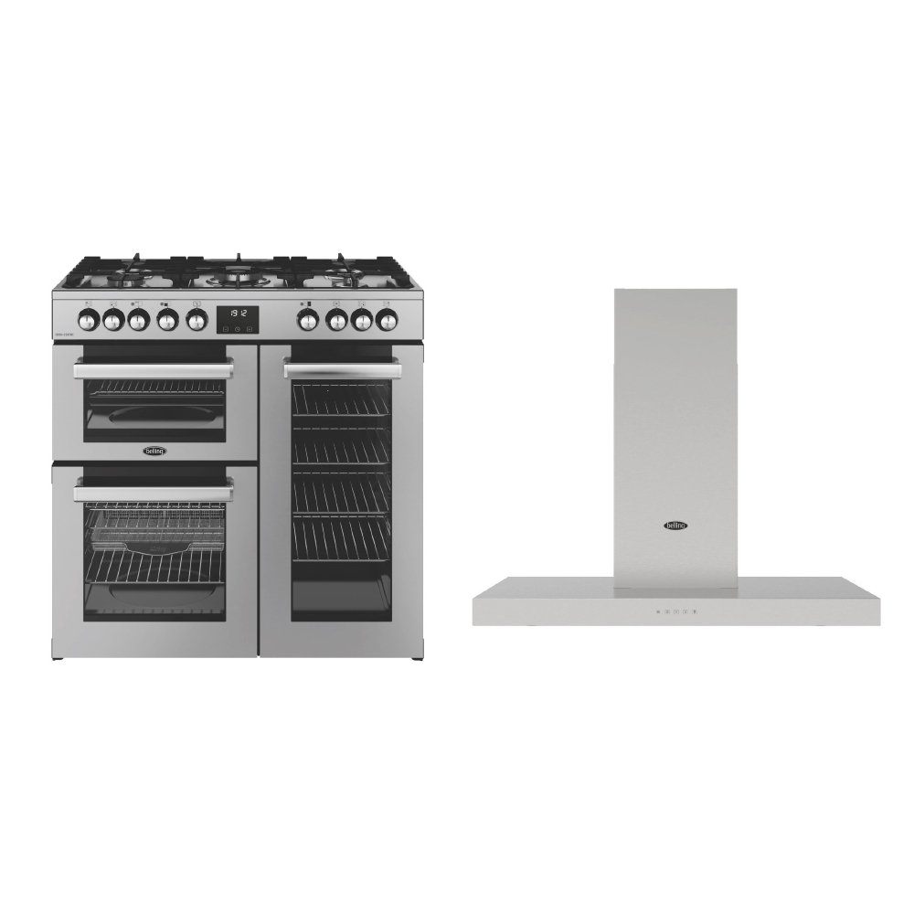 Belling Cookcentre Dual Fuel Range Cooker & Hood Pack