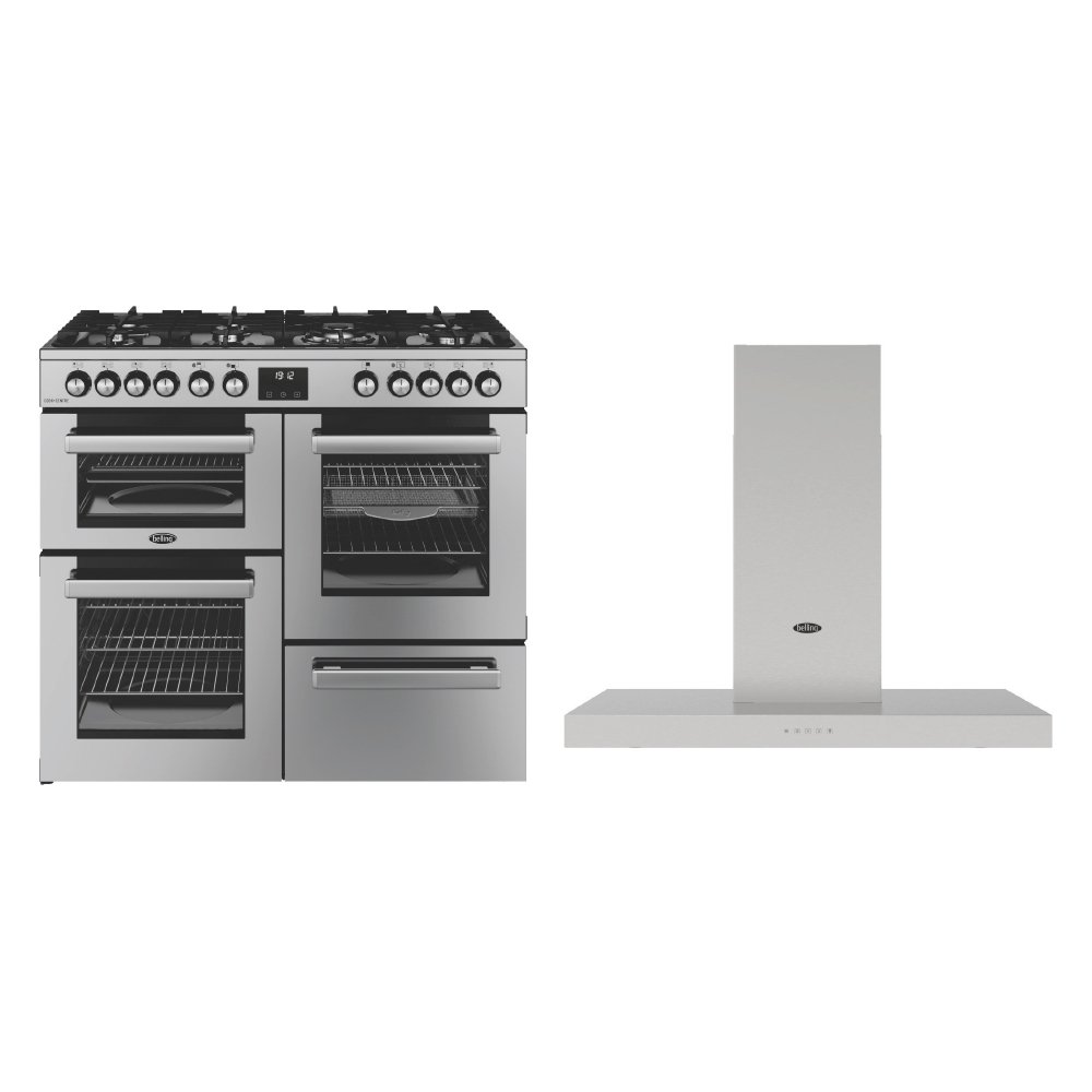 Belling Cookcentre Dual Fuel Range Cooker & Hood Pack