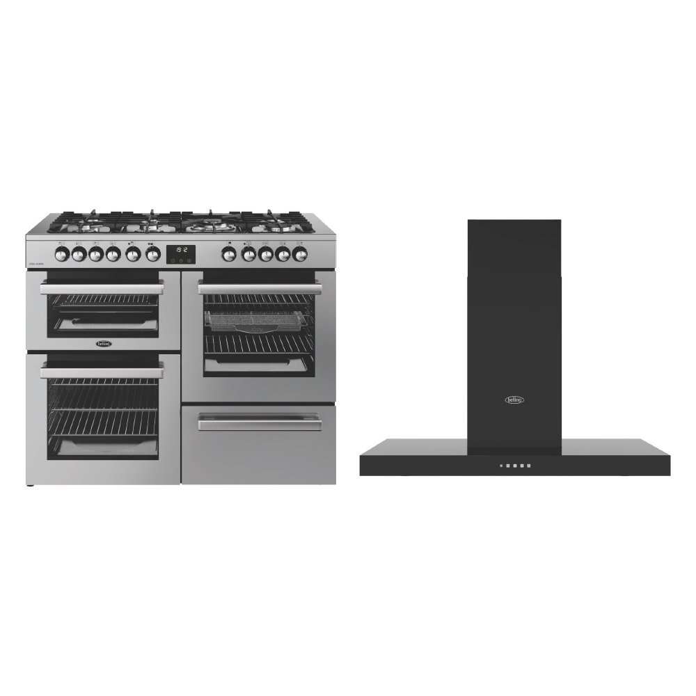 Belling Cookcentre Dual Fuel Range Cooker & Hood Pack