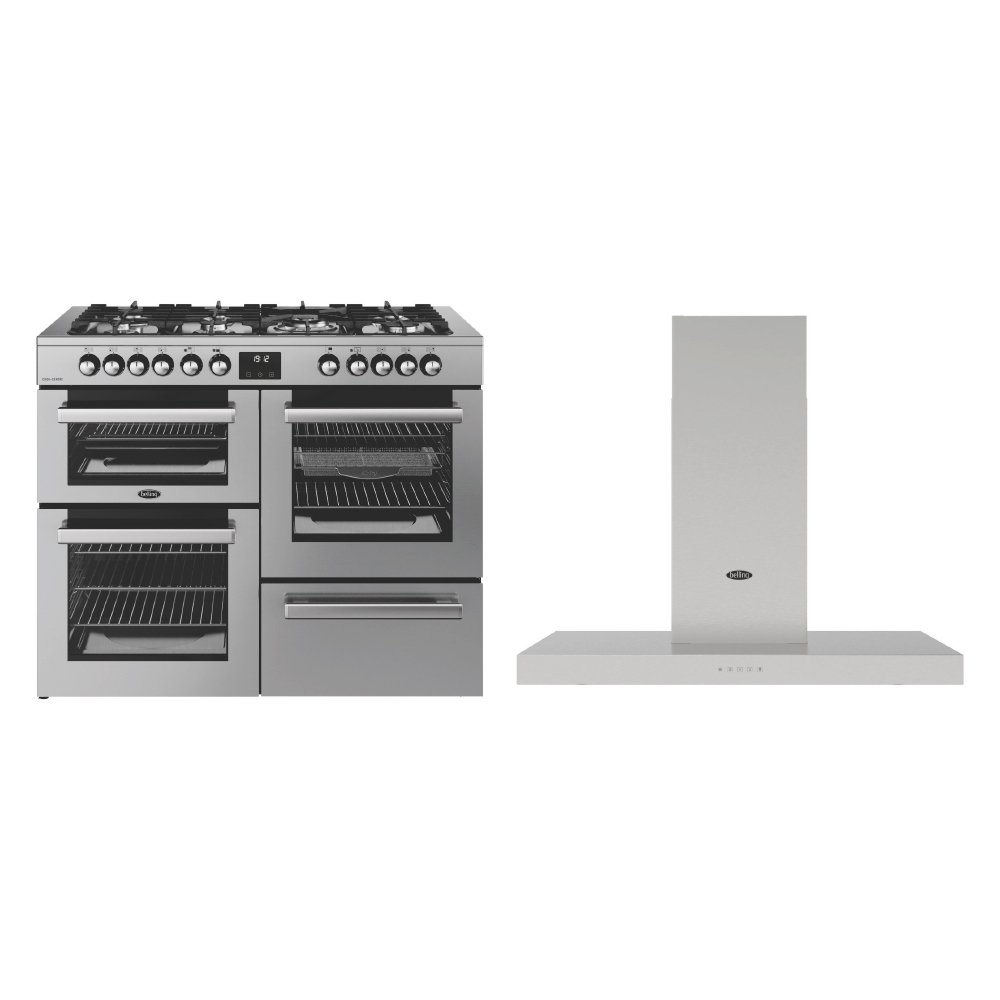 Belling Cookcentre Dual Fuel Range Cooker & Hood Pack