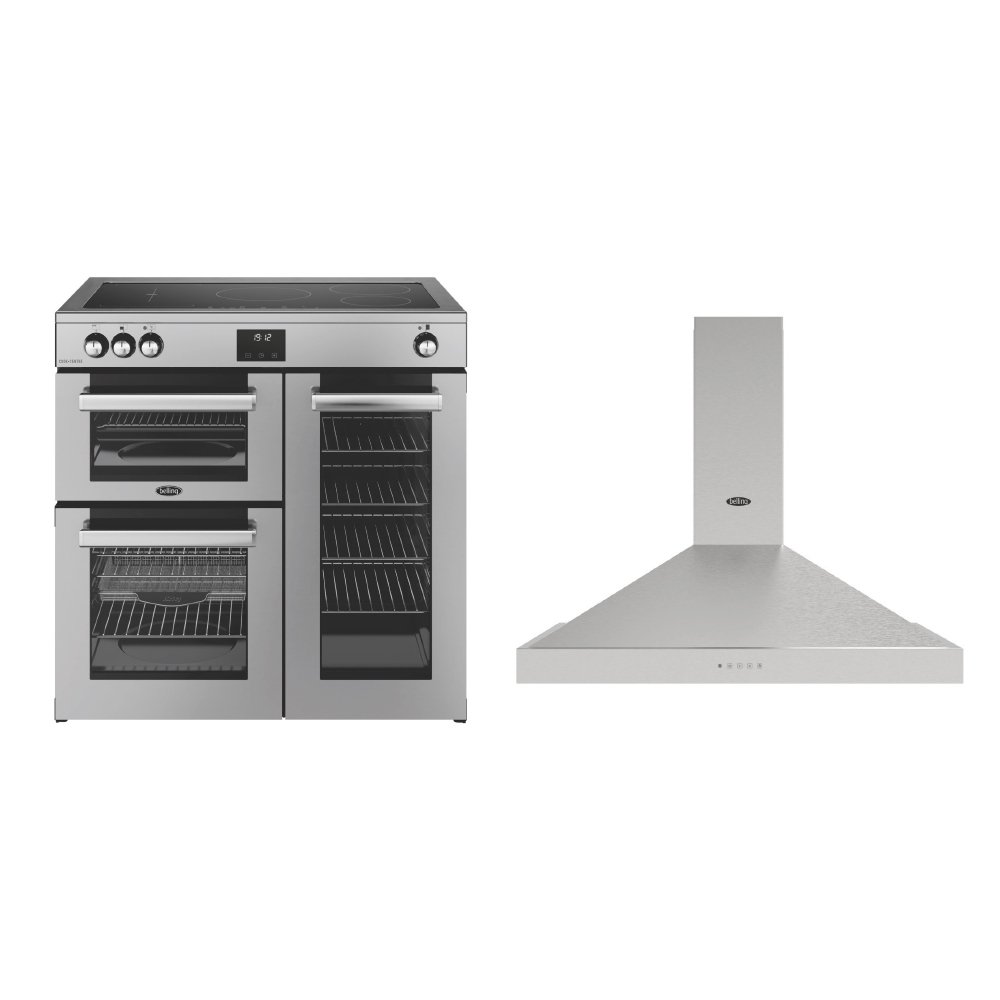 Belling Cookcentre Induction Range Cooker & Hood Pack