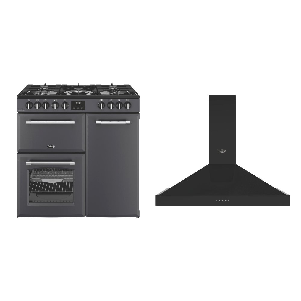 Belling Farmhouse Dual Fuel Range Cooker & Hood Pack
