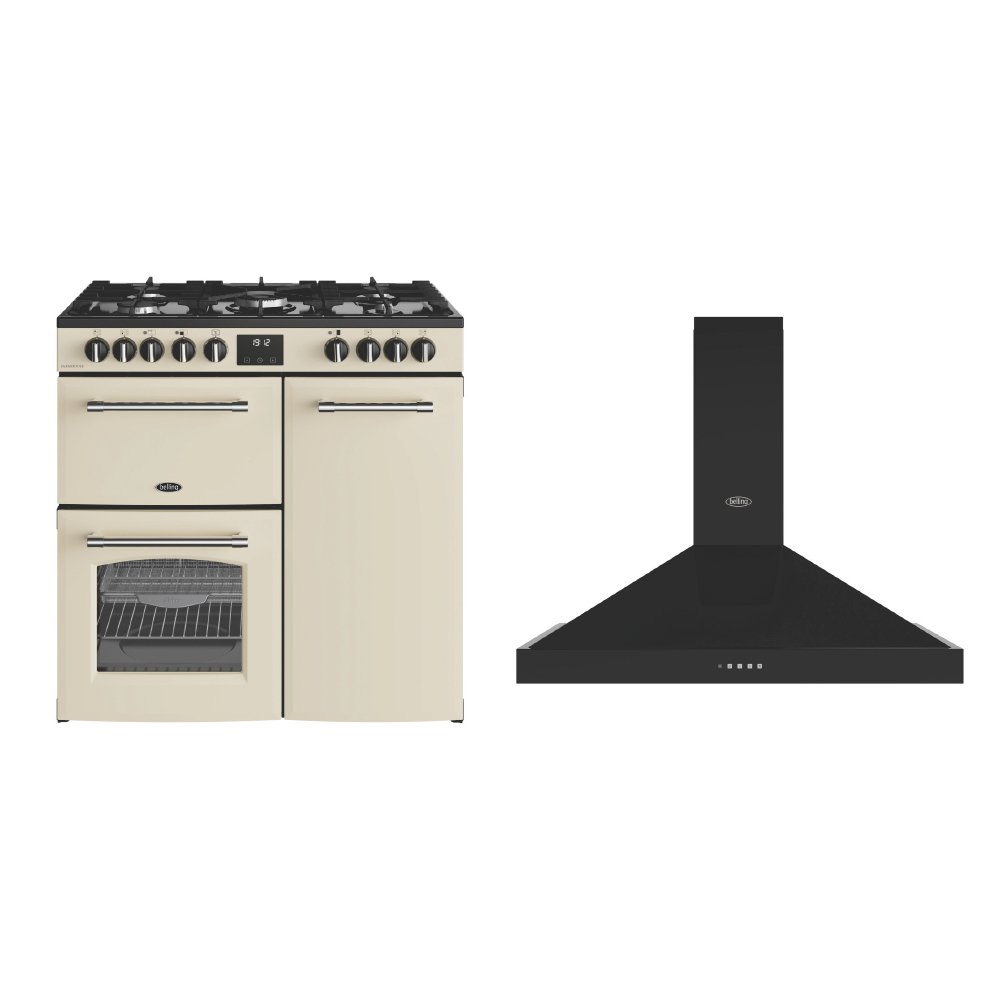 Belling Farmhouse Dual Fuel Range Cooker & Hood Pack
