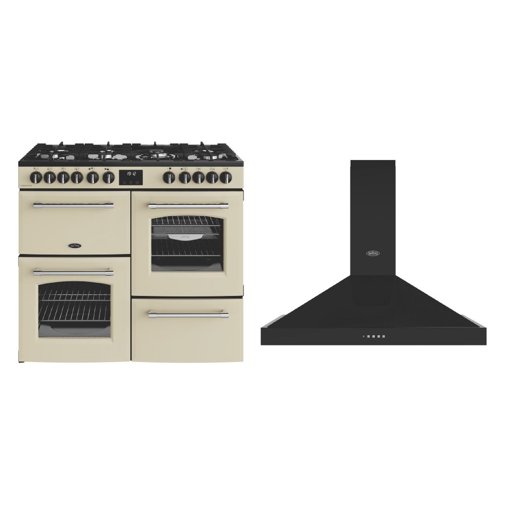Belling Farmhouse Dual Fuel Range Cooker & Hood Pack