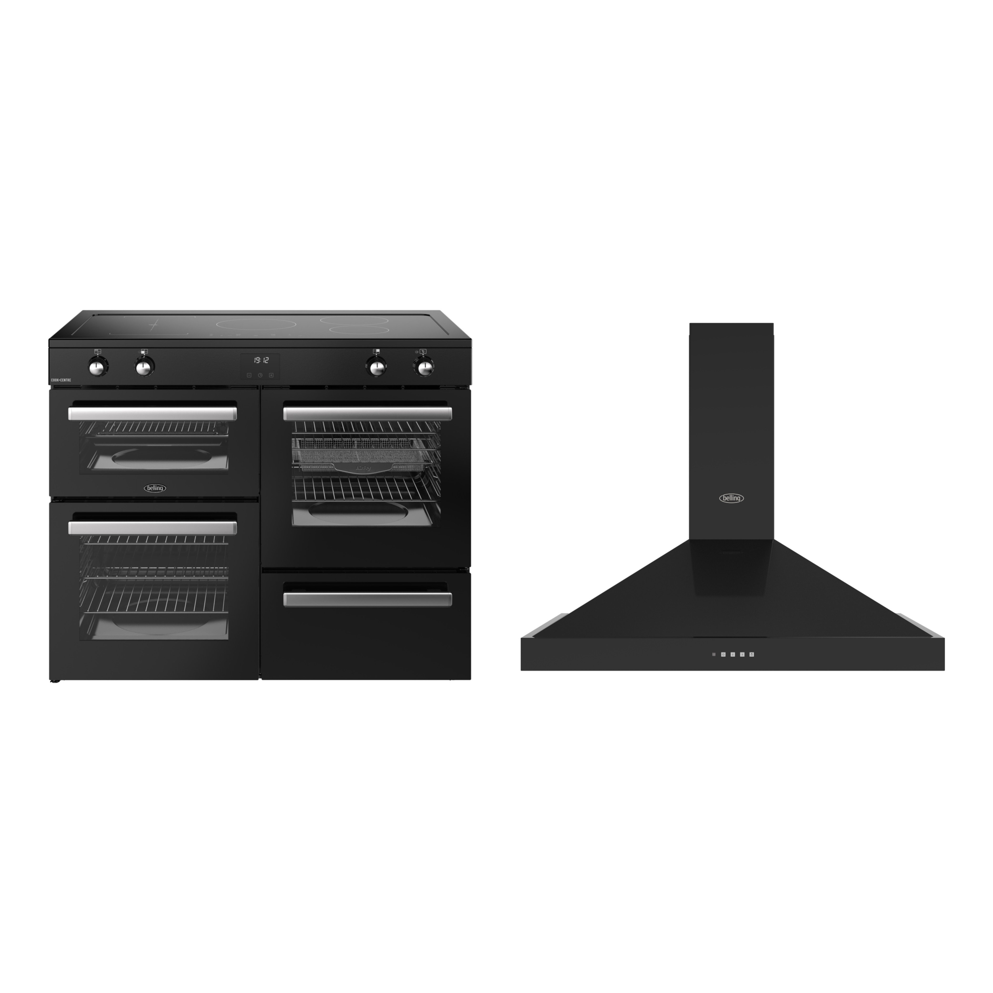 Belling Cookcentre Induction Range Cooker & Hood Pack