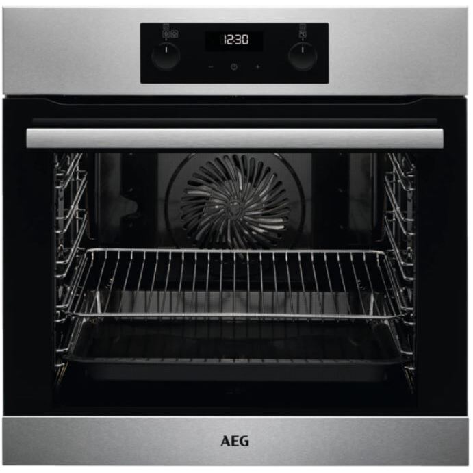 AEG BES255011M Built-In Electric Single Oven, Stainless Steel with Anti-Fingerprint Coating