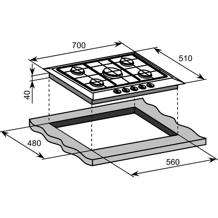 Buy Baumatic Vantage BHG720SS 5 Burner Gas Hob (BHG720SS) Stainless