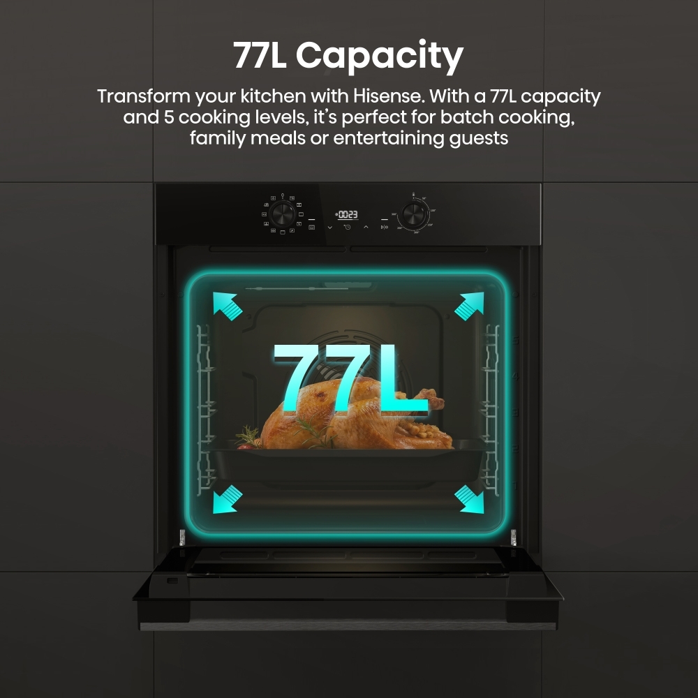 Hisense BI622ABPGUK Built-In Electric Single Oven, Black, A Rated