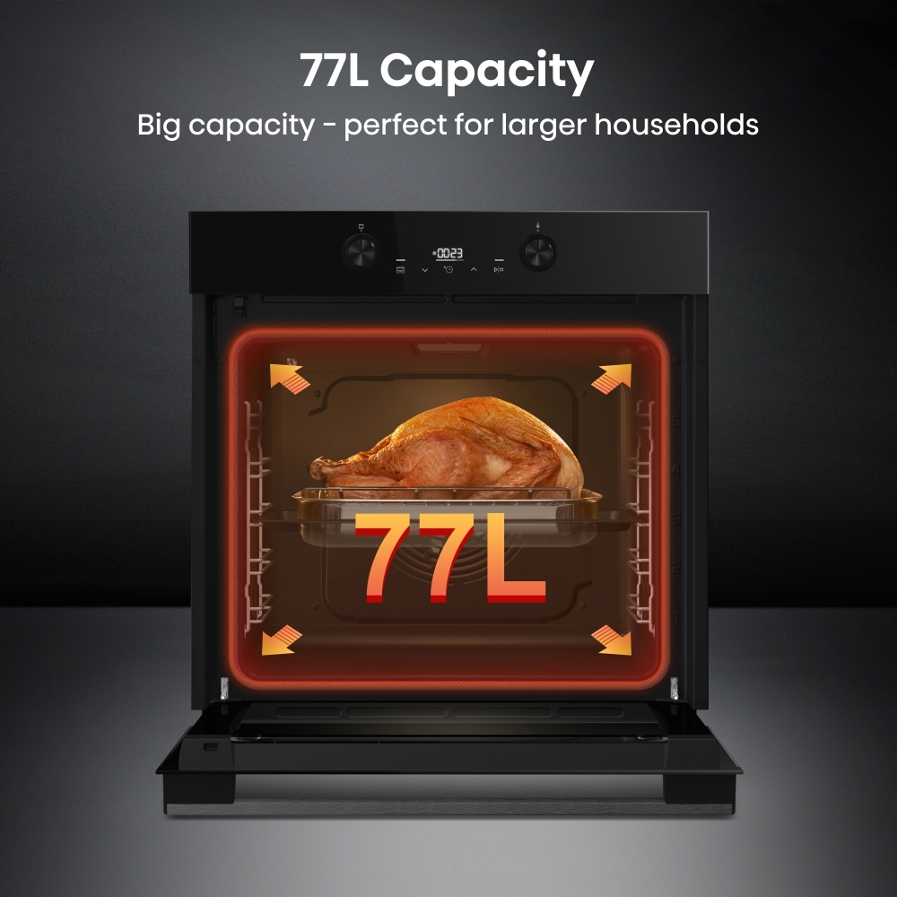 Hisense BI64221PDBG Built-In Electric Single Oven with Pyrolytic Cleaning, Black, A+ Rated