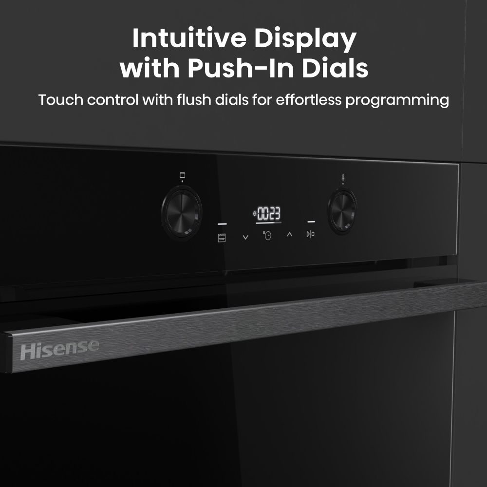 Hisense BI64221PDBG Built-In Electric Single Oven with Pyrolytic Cleaning, Black, A+ Rated