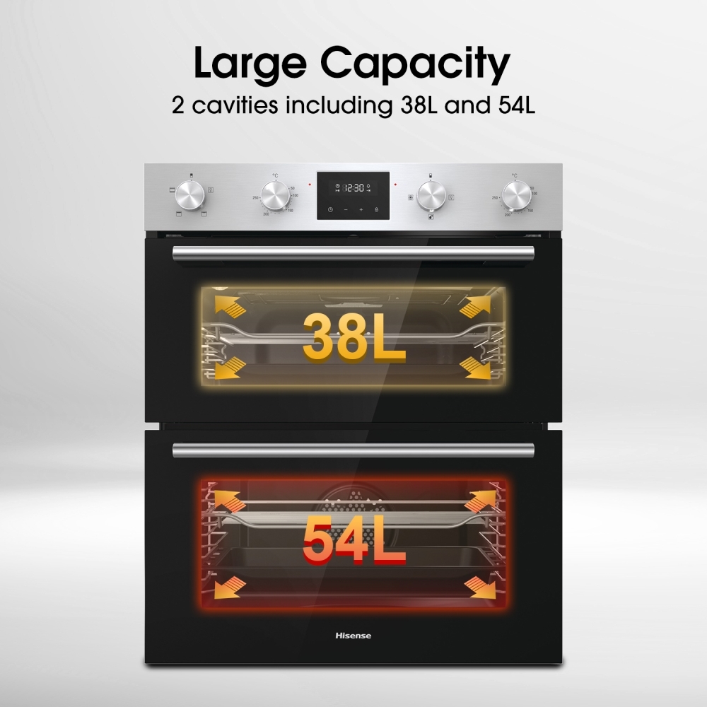 Hisense BID75211XUK Built-Under Electric Double Oven, Stainless Steel, A Rated
