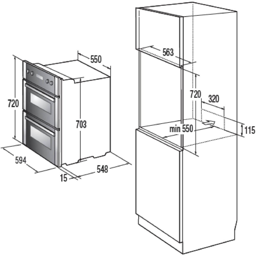 Hisense BID79222CXUK Built-Under Electric Double Oven, Stainless Steel, A Rated