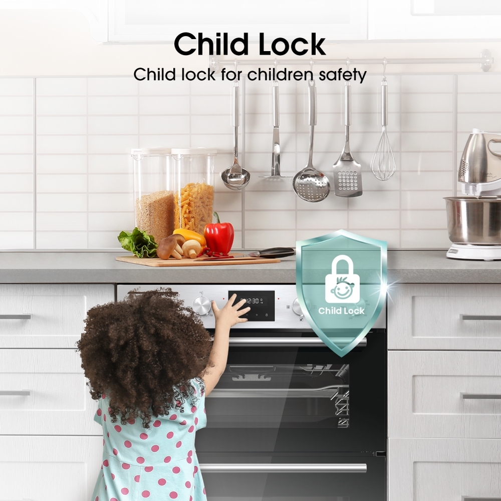 Hisense BID95211XUK Built-In Electric Double Oven, Stainless Steel, A Rated