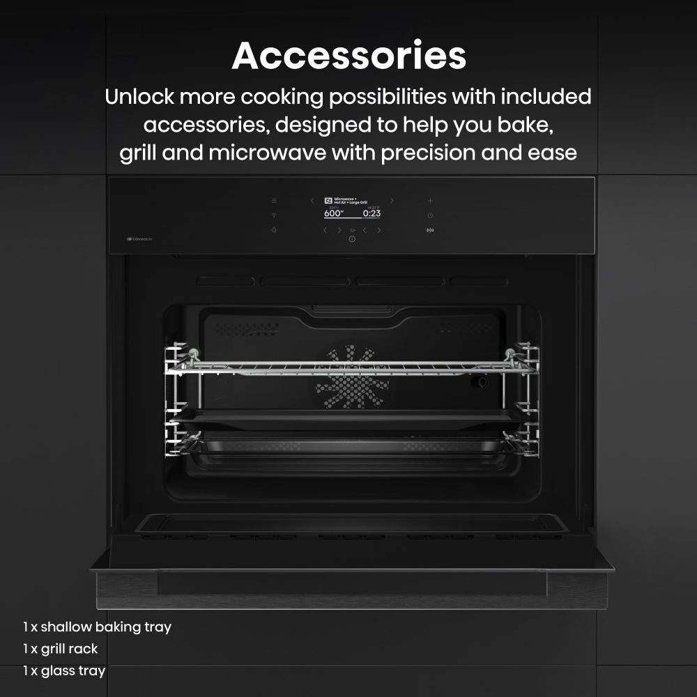 Hisense BIM4AH8UKWF Compact Oven with Microwave Function, Black