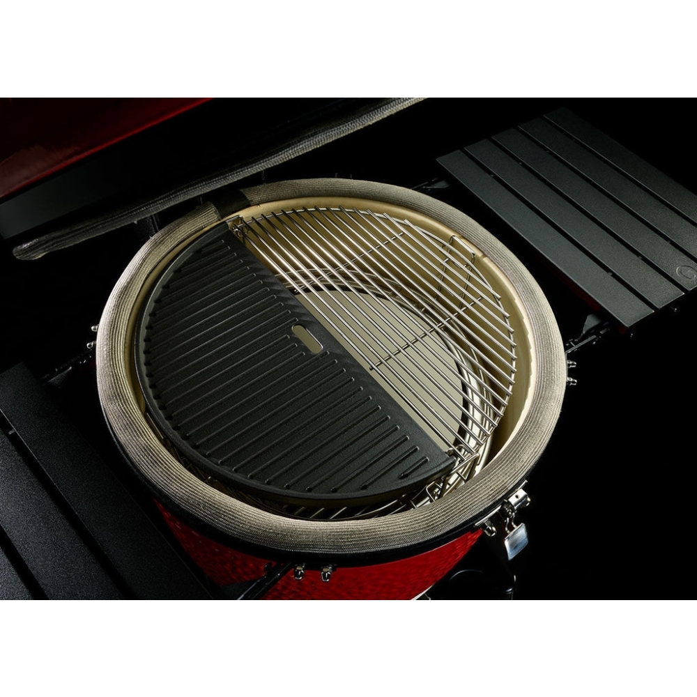 Kamado Joe BJ-HCIGRIDDLE Half Moon Cast Iron Reversible Griddle - Big Joe�, Black