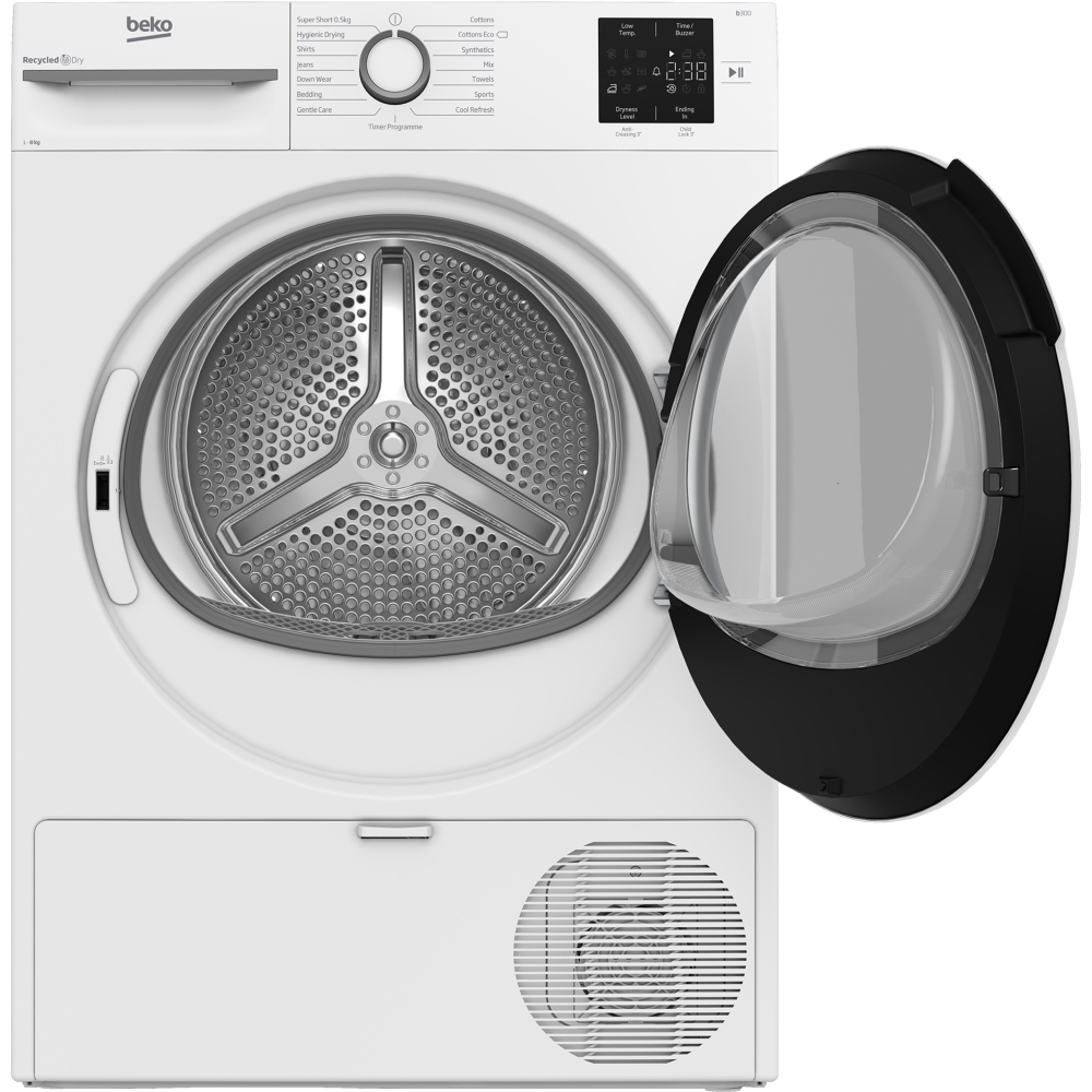 Beko BM3T3822W Heat Pump Tumble Dryer, 8kg, White, A+ Rated