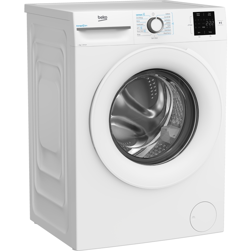 Beko BM3WT3941W EnergySpin Washing Machine, 9kg, 1400 Spin, White, A Rated