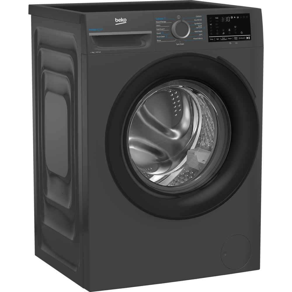 Beko BM3WT4941IA EnergySpin Washing Machine, 9kg, 1400 Spin, Grey, A Rated
