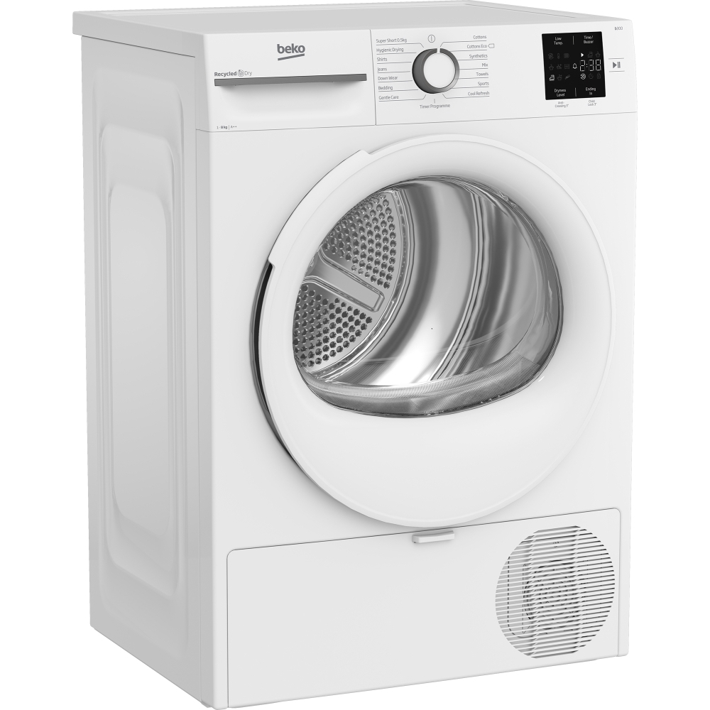 Beko BMN3T3823W Heat Pump Tumble Dryer, 8kg, White, A++ Rated