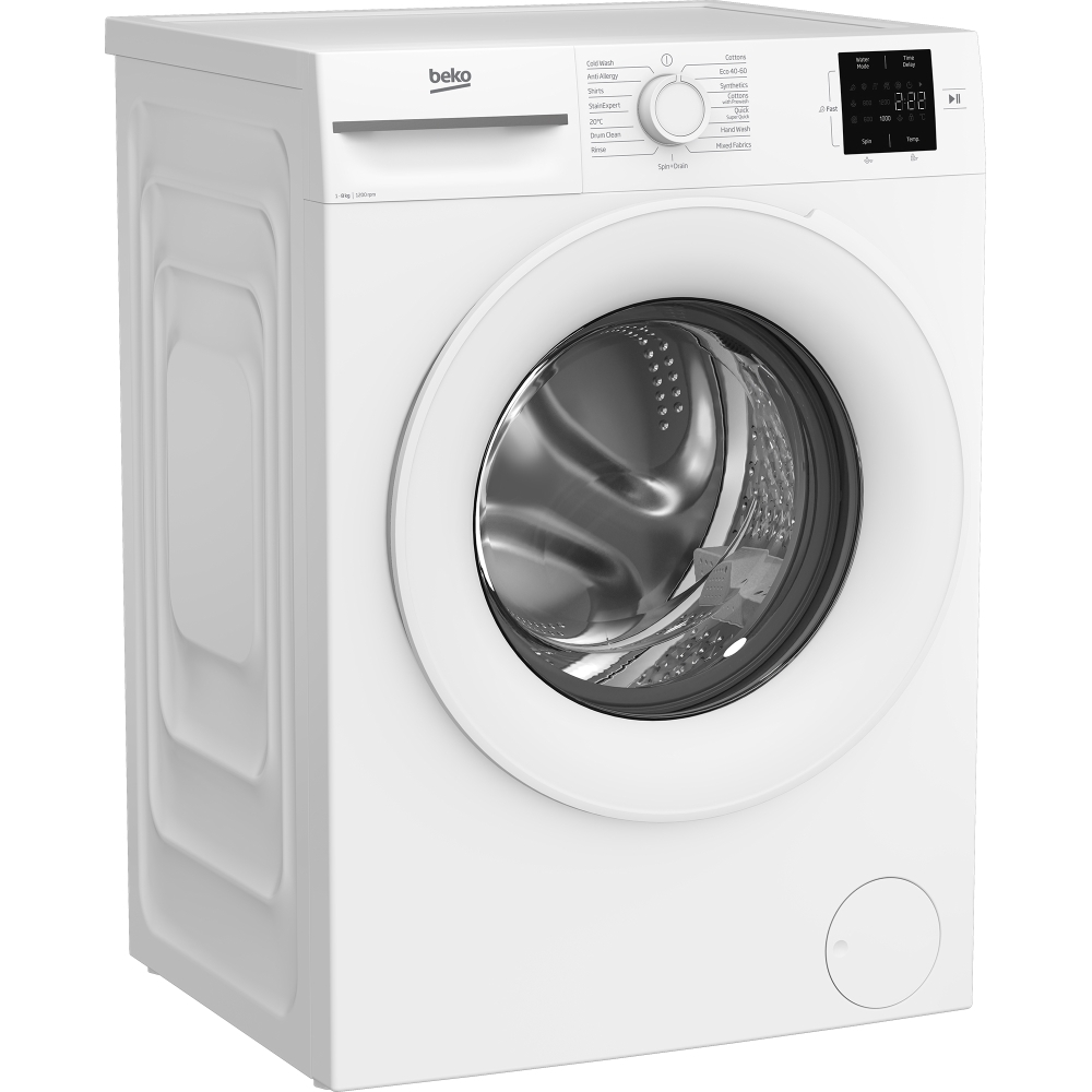 Beko BMN3WT3821W Washing Machine, 8kg, 1200 Spin, White, B Rated