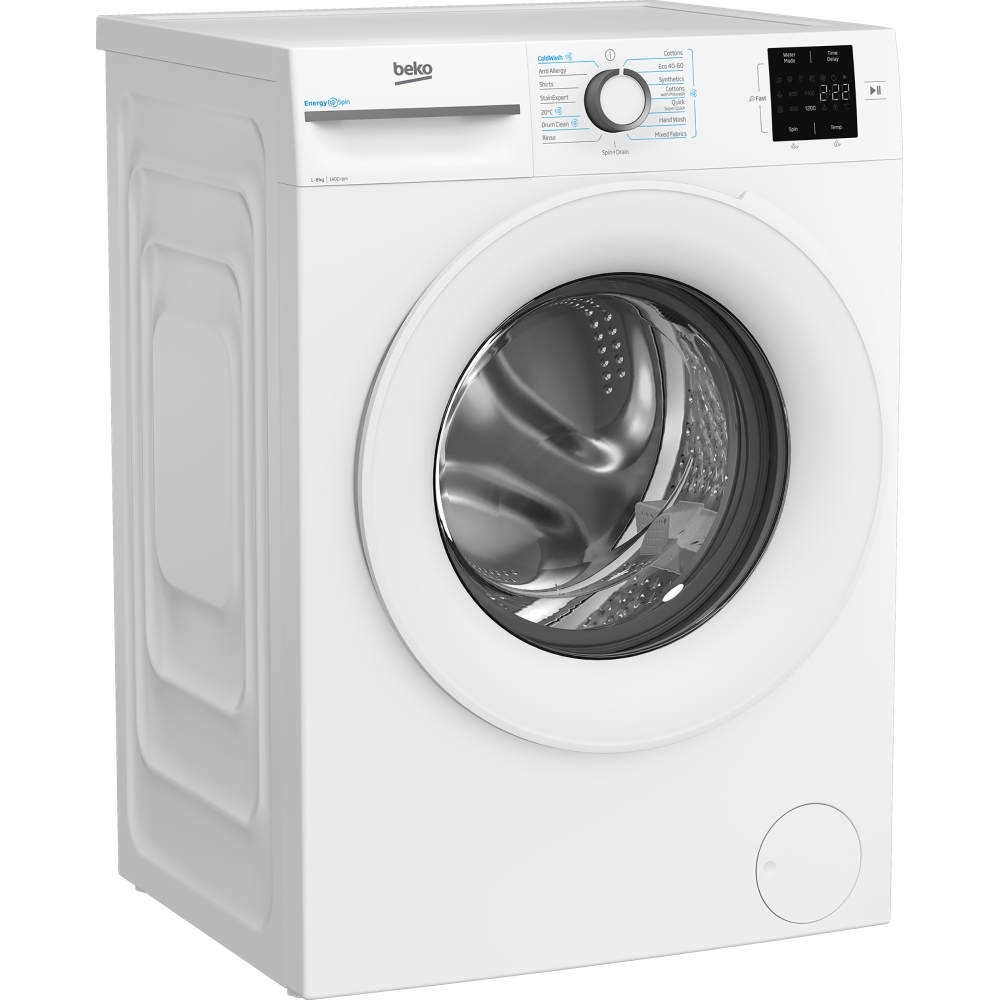 Beko BMN3WT3841W Washing Machine, 8kg, 1400 Spin, White, A Rated