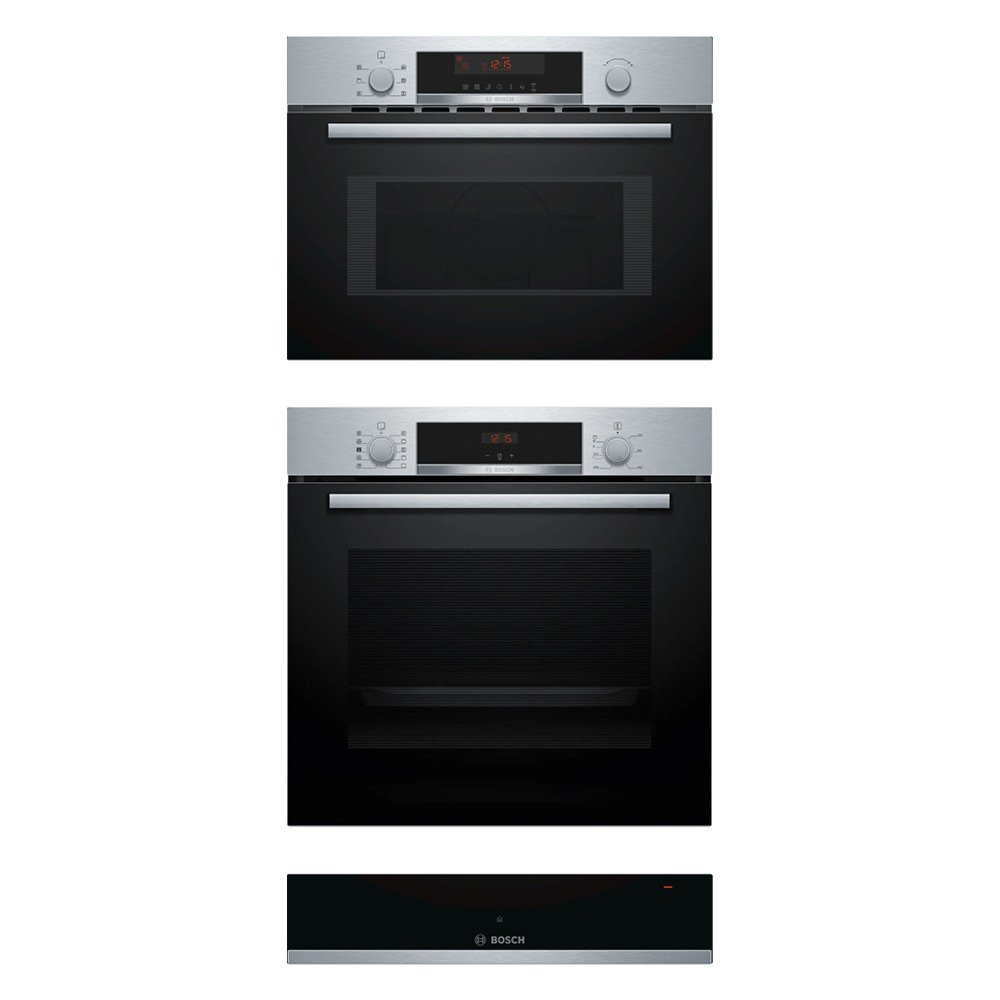 Bosch Built-In Electric Single Oven, Built-In Combination Microwave Oven with Hot Air & Warming Drawer