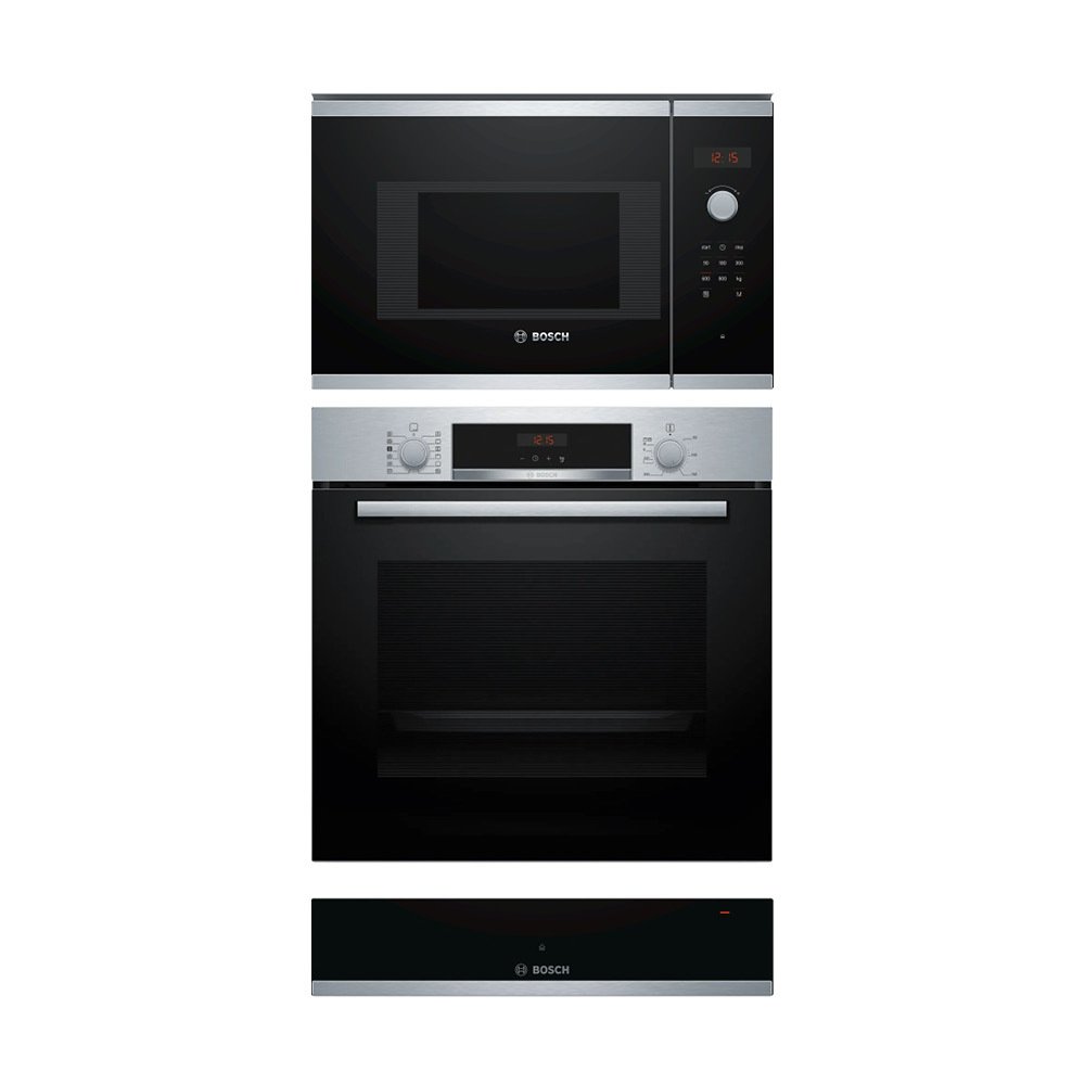 Bosch Built-In Electric Single Oven, Built-In Microwave & Warming Drawer