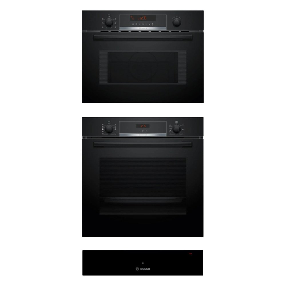 Bosch Built-In Electric Single Oven, Built-In Combination Microwave Oven with Hot Air & Warming Drawer