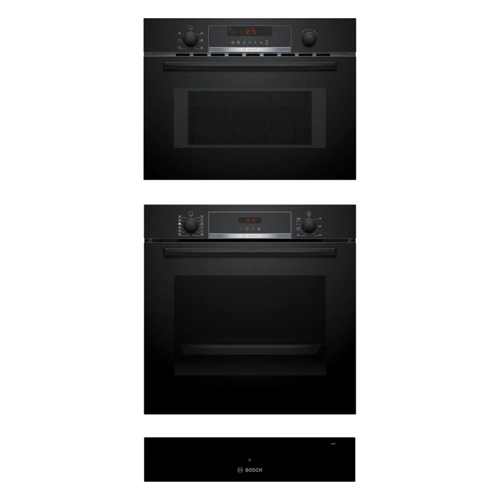 Bosch Built-In Electric Single Oven, Built-In Combination Microwave Oven with Hot Air & Warming Drawer